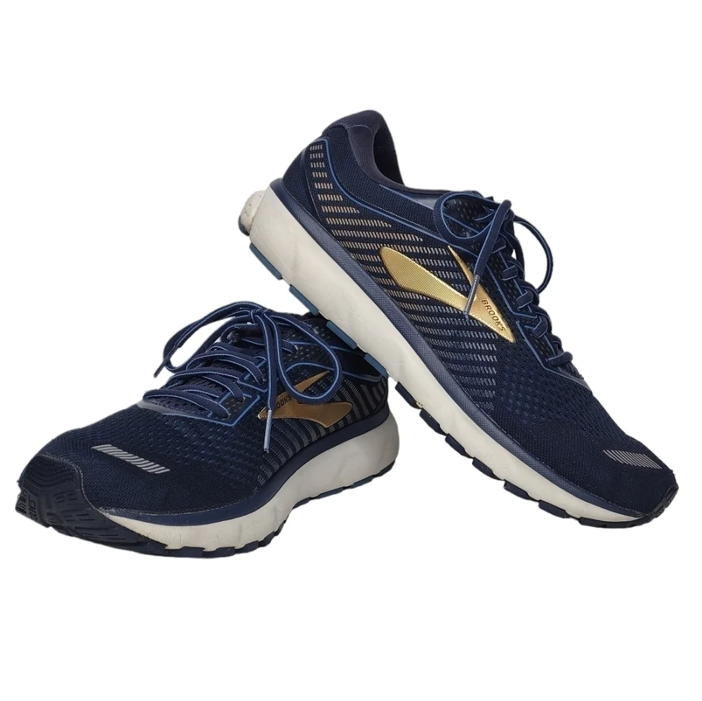 Brooks Ghost 12 Blue Gold Running Active Men's Athletic Shoes